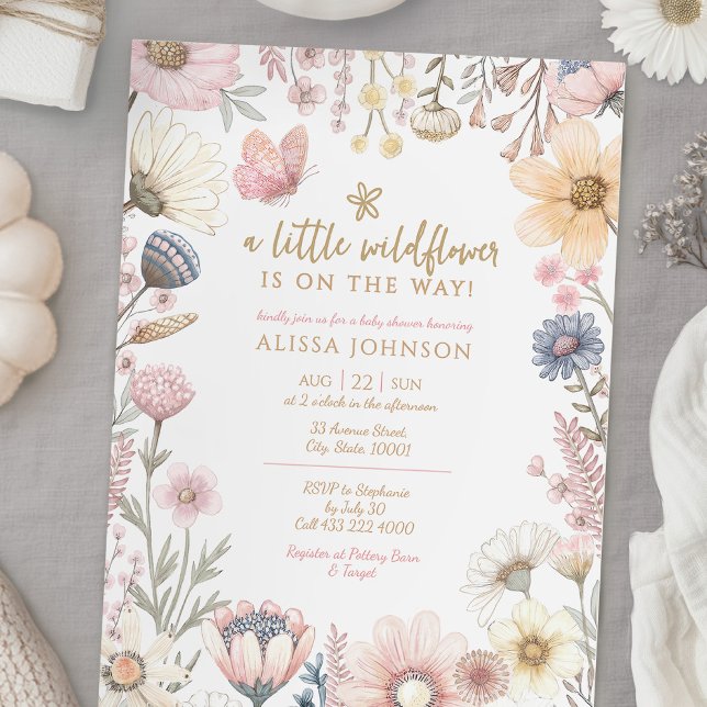 Little Wildflower Baby Shower Invitation (Creator Uploaded)