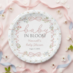 Little Wildflower Baby Shower Paper Plate