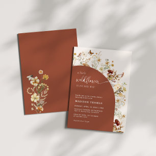 Little Wildflower Baby Shower Terracotta Invitation