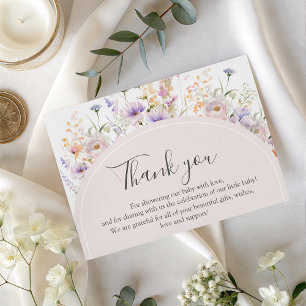 Little Wildflower Baby Shower Thank You Card