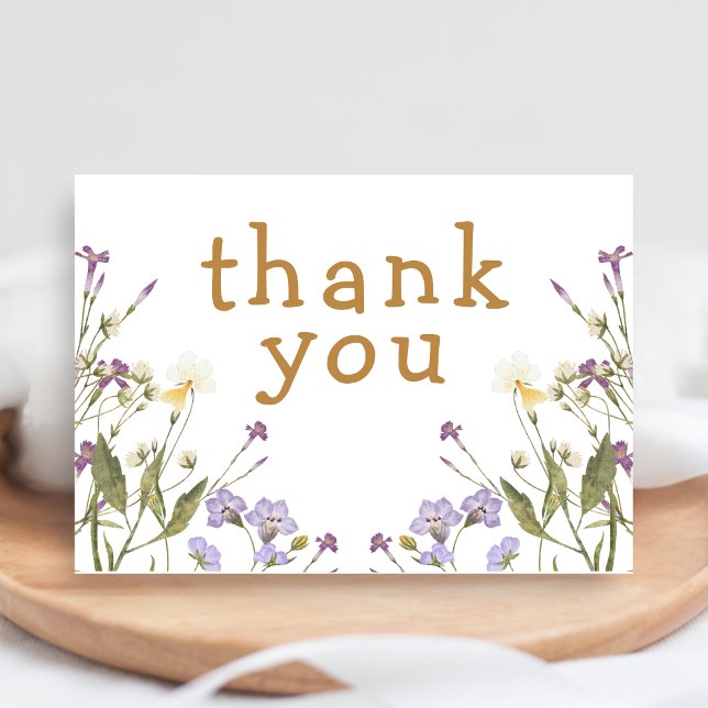 Little Wildflower Baby Shower Thank You Card (Wildflower Baby Shower Thank You Card)