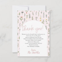 Little Wildflower Baby Shower Thank You Cards