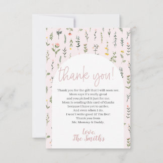 Little Wildflower Baby Shower Thank You Cards
