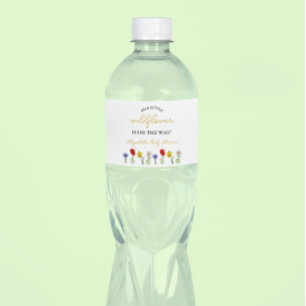 Little Wildflower Baby Shower Water Bottle Label