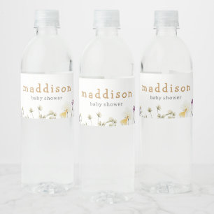 Little Wildflower Baby Shower Water Bottle Label