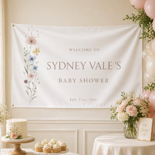 Little Wildflower Baby Shower Welcome Banner