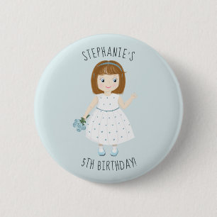 Little Wildflower Birthday  6 Cm Round Badge