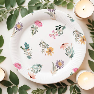 Little Wildflower Birthday or Shower Paper Plate