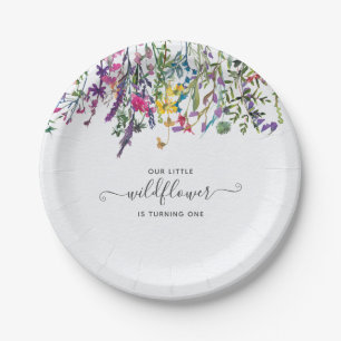 Little Wildflower Birthday Party Paper Plate