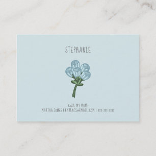 Little Wildflower Birthday Play Date Calling Card