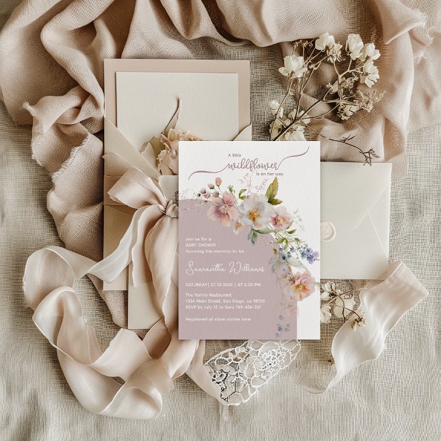 Little Wildflower Boho Baby Girl Shower Invitation (Creator Uploaded)