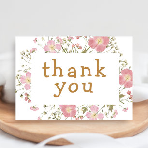 Little Wildflower Boho Baby Shower Thank You Card