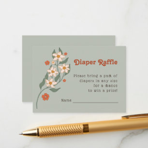 Little Wildflower Boho Diaper Raffle Baby Shower Enclosure Card