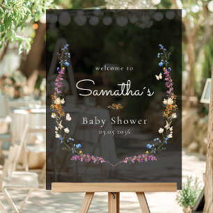 Little Wildflower Boho Dream - Baby Shower  Acrylic Sign