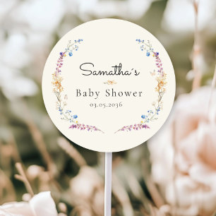 Little Wildflower Boho Dream - Baby Shower Classic Round Sticker
