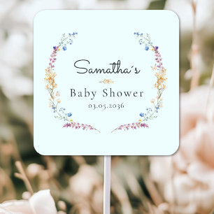 Little Wildflower Boho Dream - Baby Shower Square Sticker