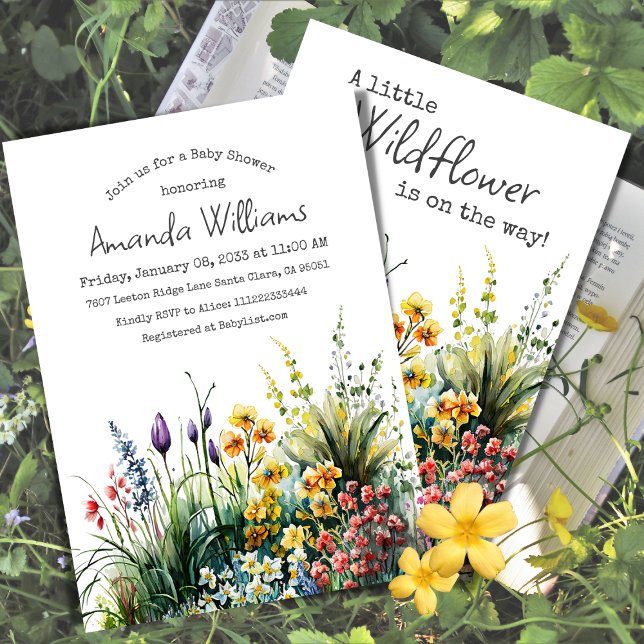 Little Wildflower Boho Garden Floral Baby Shower  Invitation (Creator Uploaded)