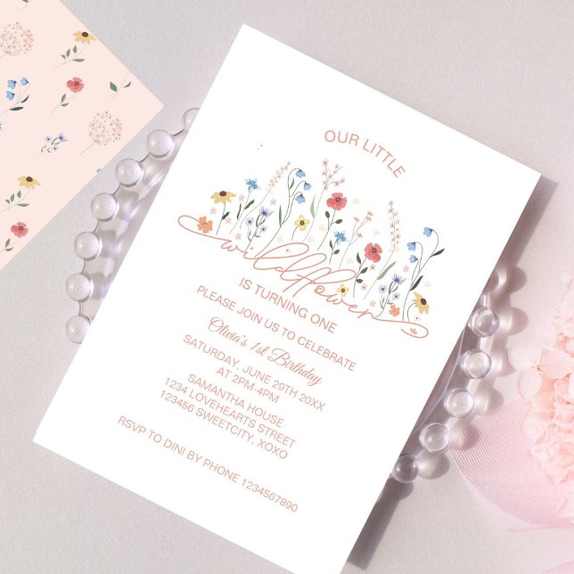 Little Wildflower Boho Garden Party 1st Birthday Invitation (Creator Uploaded)
