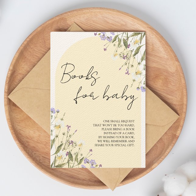 Little Wildflower Books for Baby Baby Shower Enclosure Card (books for baby little wildflower baby shower)