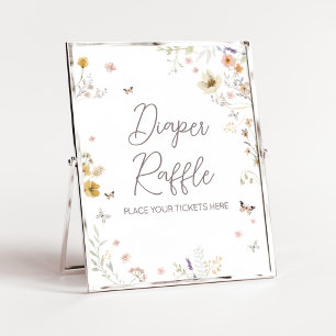 Little Wildflower Botanical Spring Diaper Raffle Poster