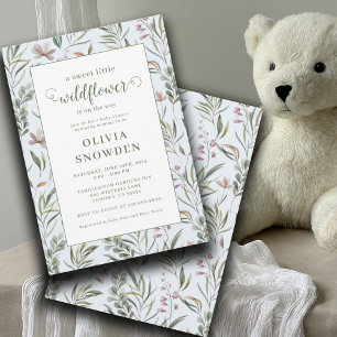 Little Wildflower Boy Baby Shower Invitation