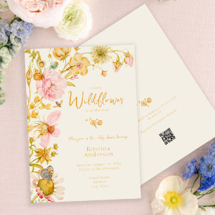 Little Wildflower Butterfly Boho Baby Shower Invitation