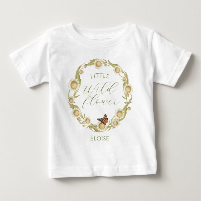 Little Wildflower Daisy Floral Baby T-Shirt (Front)