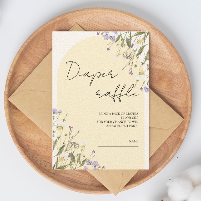Little Wildflower Diaper Raffle Baby Shower Enclosure Card (Little Wildflower Baby shower Diaper Raffle Enclosure Card)