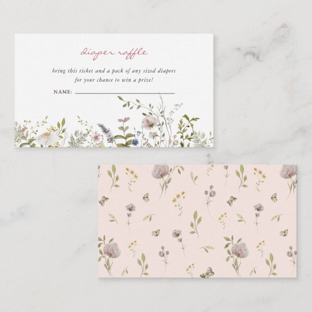 Little Wildflower | Diaper Raffle Enclosure Card (Front/Back)