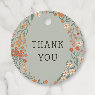 Little Wildflower Fall Rustic Boho Baby Shower Favour Tags