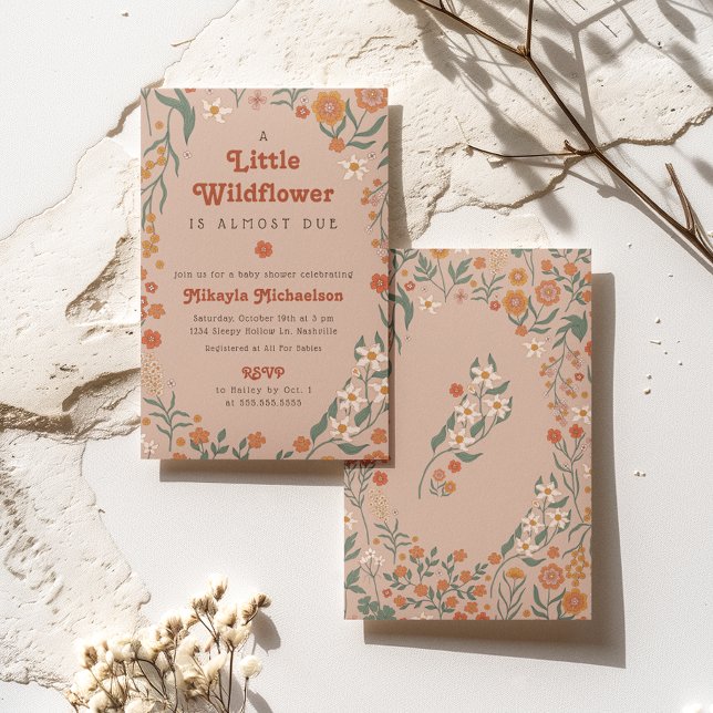 Little Wildflower Fall Rustic Boho Baby Shower Invitation (Creator Uploaded)