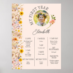 Little Wildflower First Year First Birthday Poster