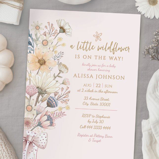 Little Wildflower Floral Baby Shower Invitation (Creator Uploaded)