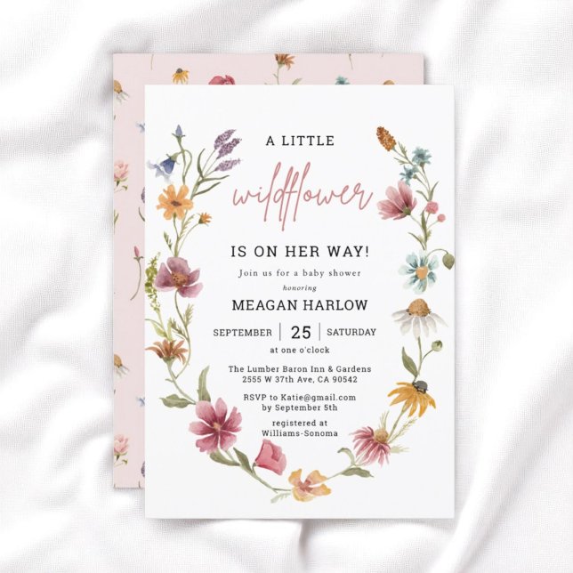 Little Wildflower Floral Baby Shower Invitation (Creator Uploaded)