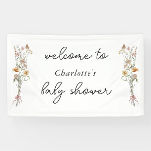 Little Wildflower Floral Baby Shower Welcome  Banner