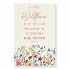 Little Wildflower Floral Baby Shower Welcome Sign