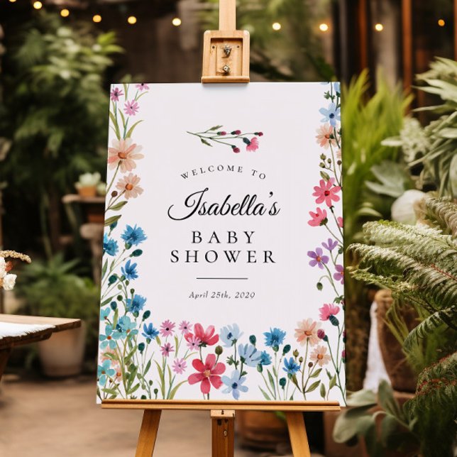 Little Wildflower Floral Baby Shower Welcome Sign (Creator Uploaded)
