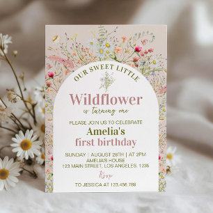 Little Wildflower Floral Garden Birthday Invitation