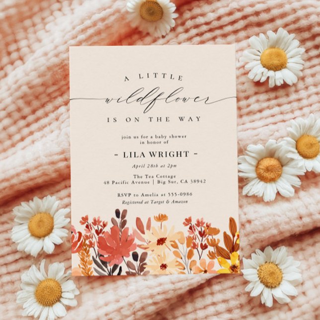 Little Wildflower Flower Baby Shower Invitation (Creator Uploaded)