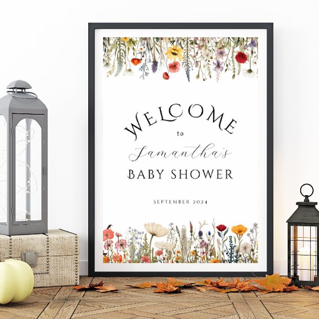Little Wildflower Flower Baby Shower Welcome Poster (Creator Uploaded)