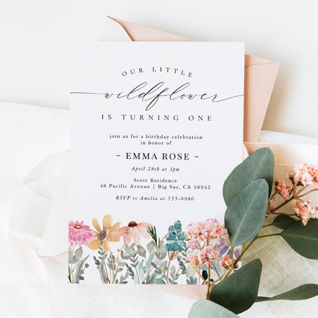 Little Wildflower Flower Birthday Invitation (Creator Uploaded)