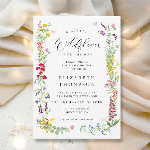 Little Wildflower Garden Floral Girl Baby Shower Invitation