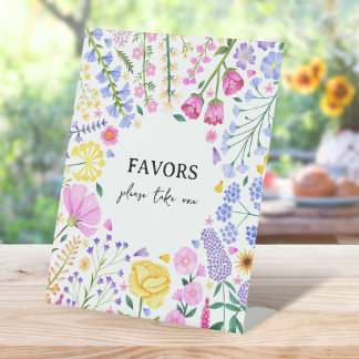 Little Wildflower Garden Party Birthday Pedestal Sign