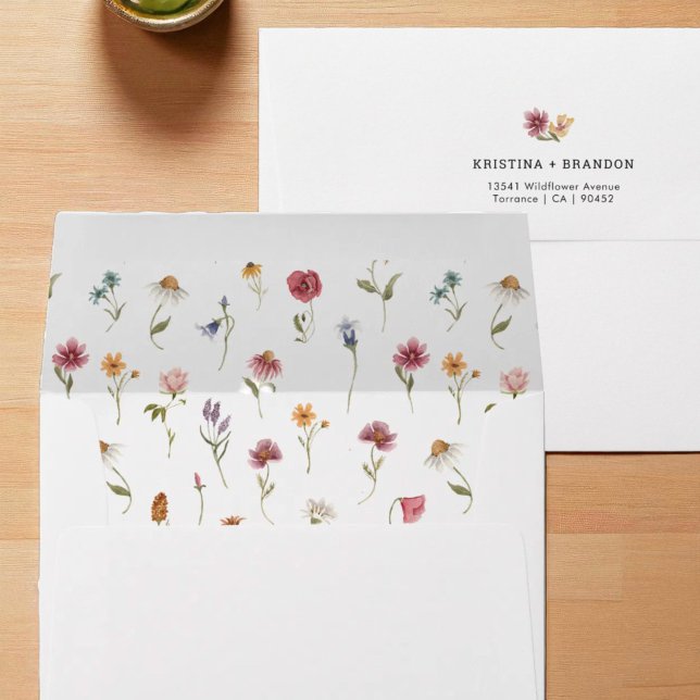 Little Wildflower Girl Baby Shower Address Envelope (Creator Uploaded)