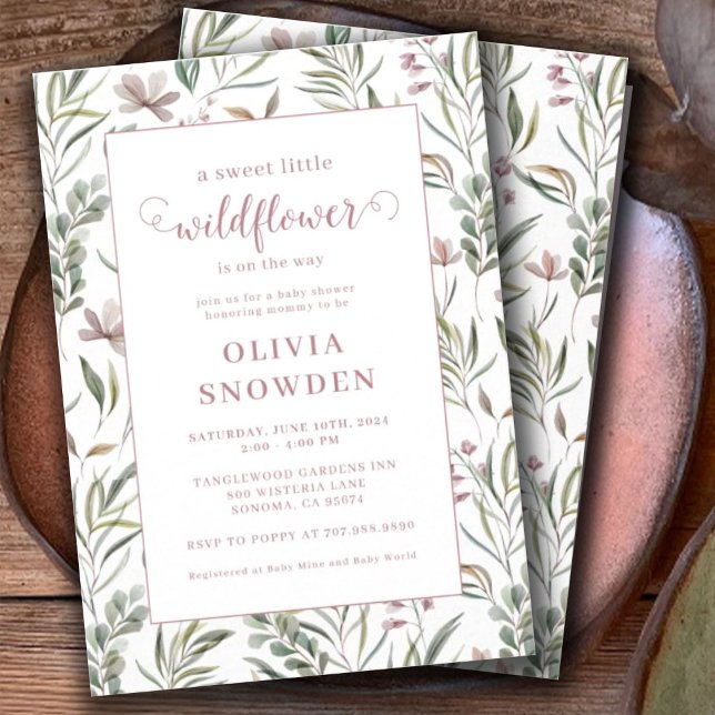 Little Wildflower Girl Baby Shower Invitation (Creator Uploaded)