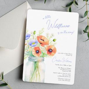 Little Wildflower Girl Baby Shower Invitation