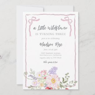 Little Wildflower Girl Birthday Invitation
