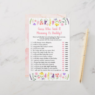 Little Wildflower Guess Who Said It Shower Game