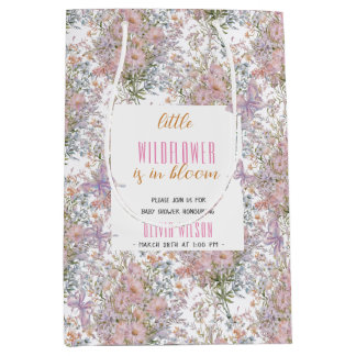 Little wildflower is in bloom baby shower medium gift bag