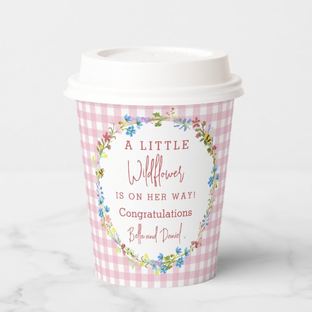 Little Wildflower Is On Her Way - Baby Shower  Paper Cups (Left)